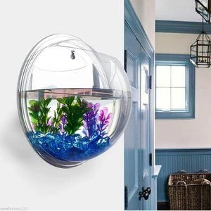 Wall-Mounted Fish Bowl – Modern Hanging Aquarium for Home Decor