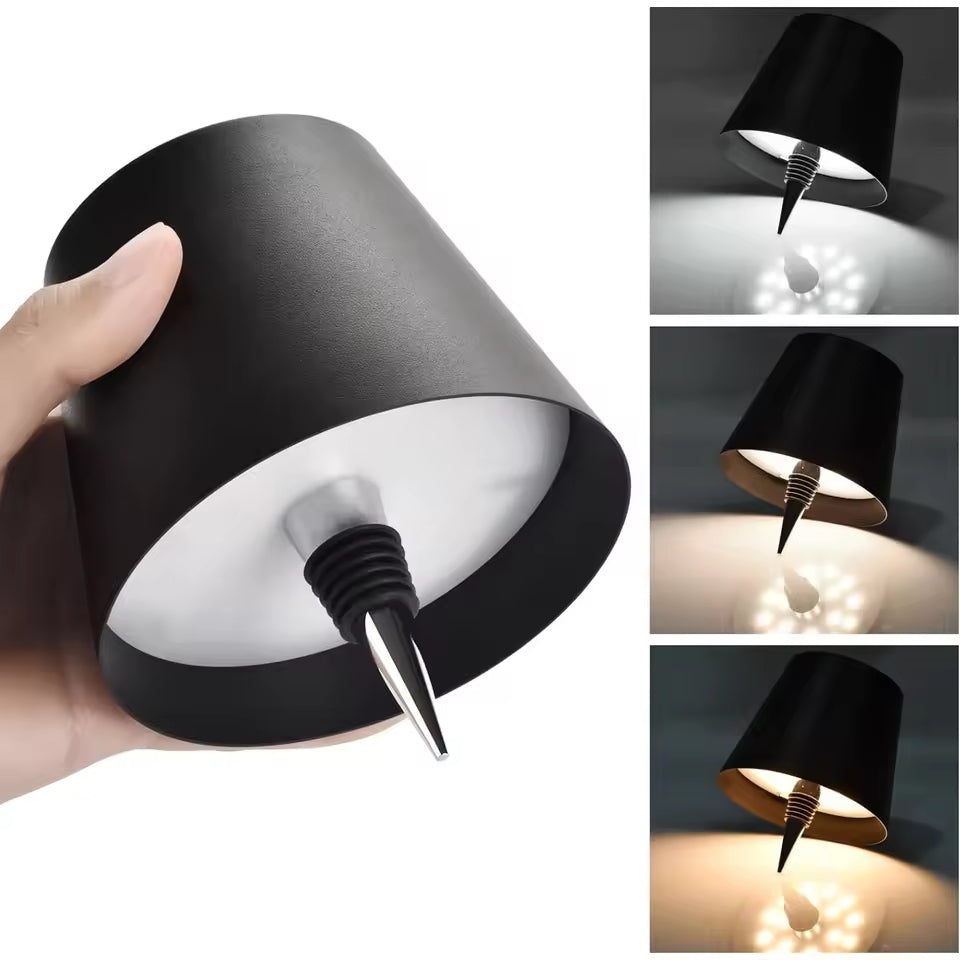 LED Bottle Table Lamp | Dimmable, Rechargeable, and Portable Indoor & Outdoor Light