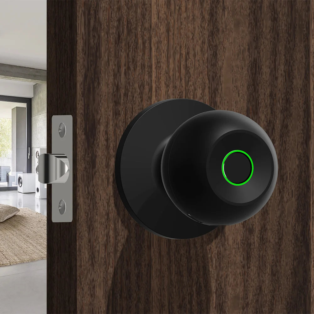 Smart Door Knob Keyless Entry Lock | Biometric, Bluetooth, and TUYA App Control