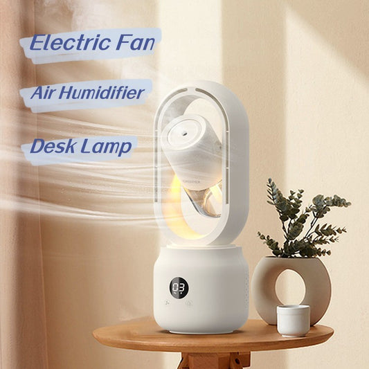 Portable USB Rechargeable Bladeless Fan with Cooling Spray Mist – Summer Must-Have