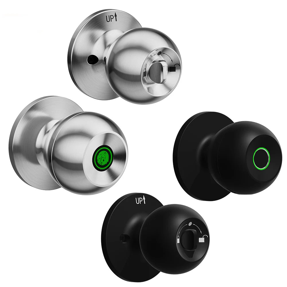 Smart Door Knob Keyless Entry Lock | Biometric, Bluetooth, and TUYA App Control