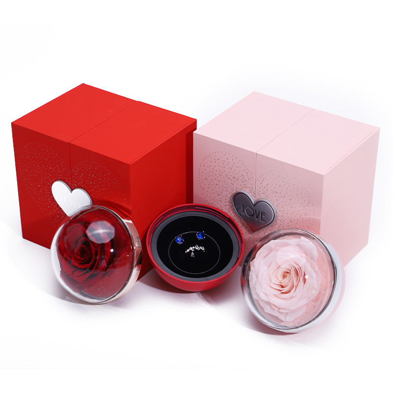 Creative Eternal Rose Jewellery Box - Soap Flower with Ring or Necklace in a Special Box