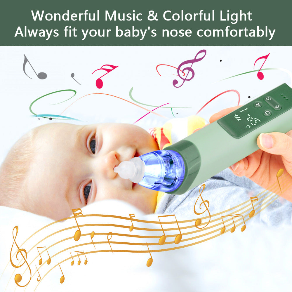 Electric Nasal Suction Device – Rechargeable Baby Mucus Cleaner with 3 Suction Levels, Music & Lights for Comfortable Use