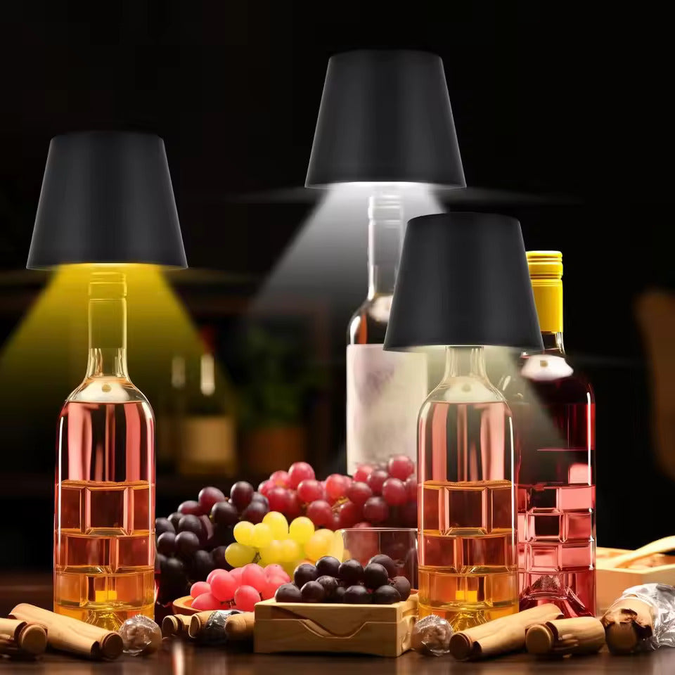 LED Bottle Table Lamp | Dimmable, Rechargeable, and Portable Indoor & Outdoor Light