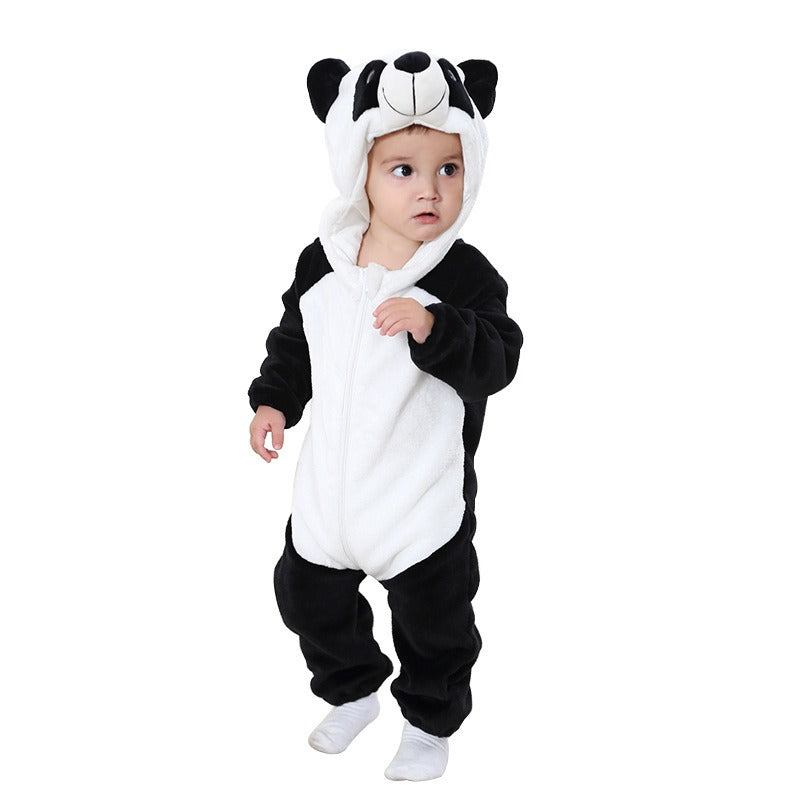 Baby Crawling Clothes - Soft Cartoon Hoodie Jumpsuit for Newborns