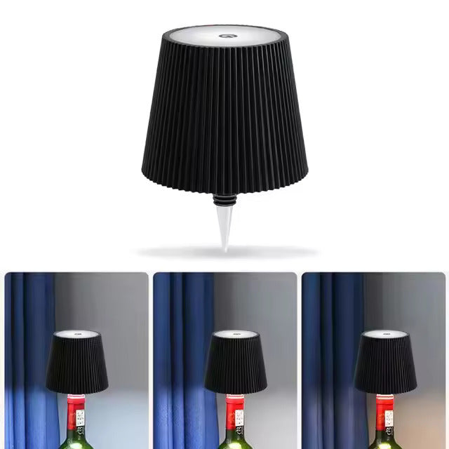 LED Bottle Table Lamp | Dimmable, Rechargeable, and Portable Indoor & Outdoor Light