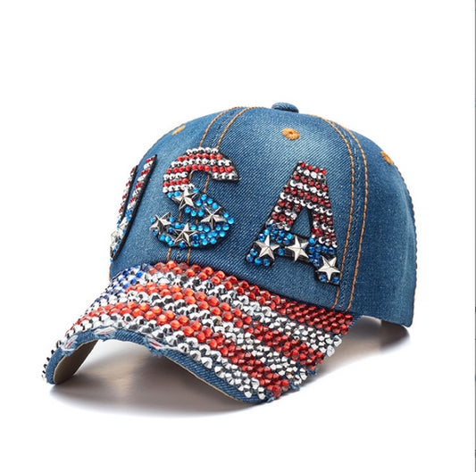 Unisex American flag baseball cap (navy blue)