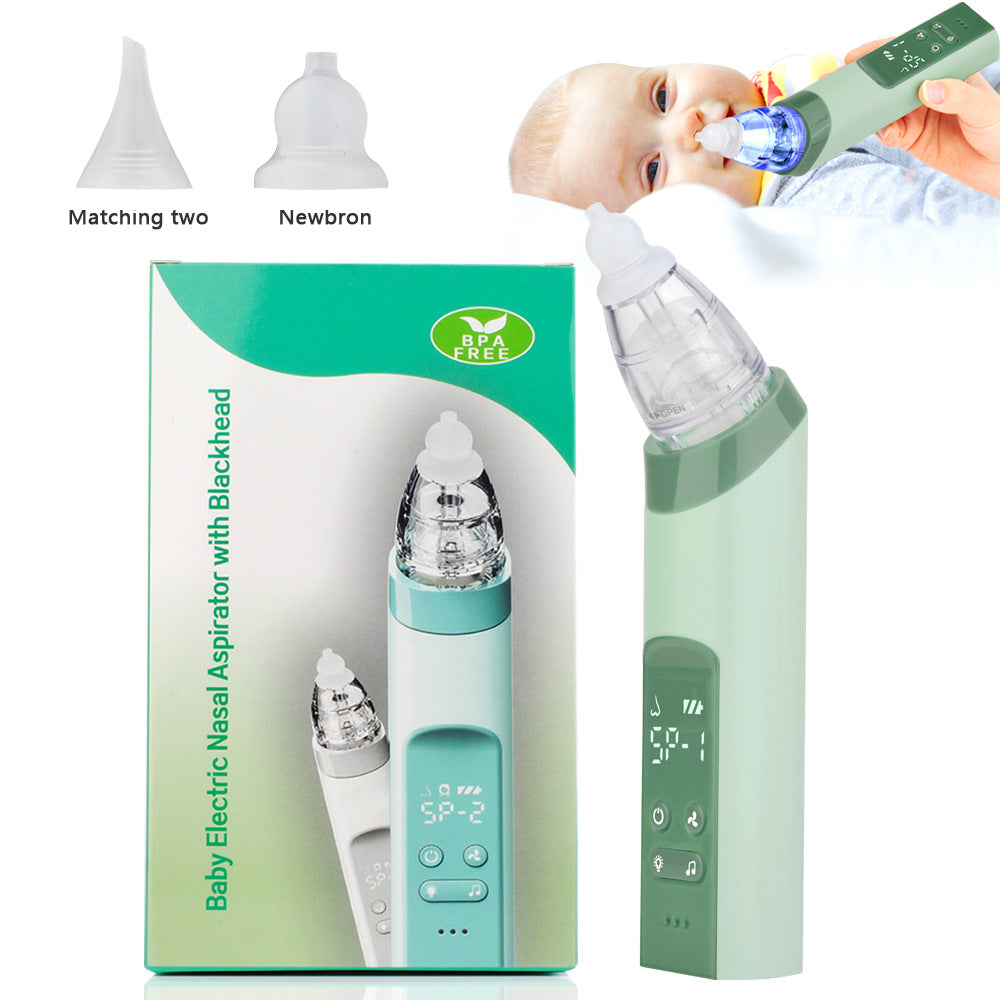 Electric Nasal Suction Device – Rechargeable Baby Mucus Cleaner with 3 Suction Levels, Music & Lights for Comfortable Use