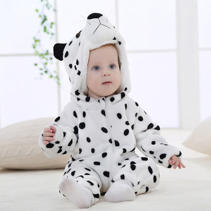 Baby Crawling Clothes - Soft Cartoon Hoodie Jumpsuit for Newborns