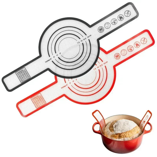 Silicone Baking Mat for Dutch Oven, Silicone Bread Sling with Long Handles Reusable