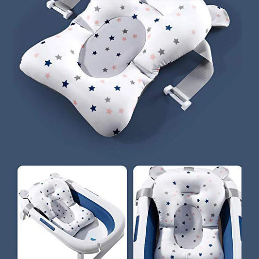 Foldable Baby Bath Seat - Soft Anti-Slip Support Cushion for Newborns