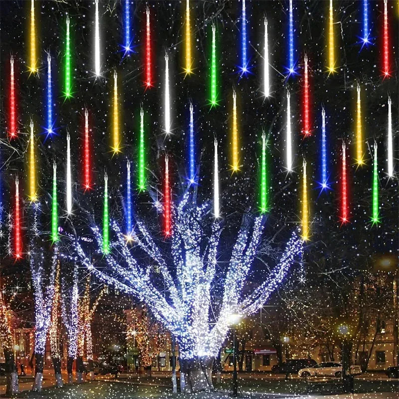 LED Meteor Yağmuru Işığı Su Geçirmez Noel Bahçe Dekorasyonları