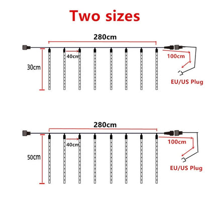 LED Meteor Yağmuru Işığı Su Geçirmez Noel Bahçe Dekorasyonları