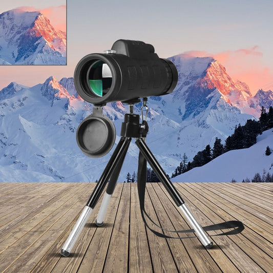 Monocular Telescope Zoom Scope with Compass – Compatible with Apple Devices, Phone Clip & Tripod