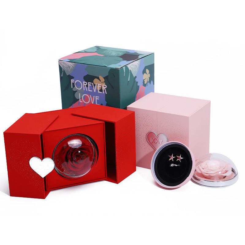 Creative Eternal Rose Jewellery Box - Soap Flower with Ring or Necklace in a Special Box