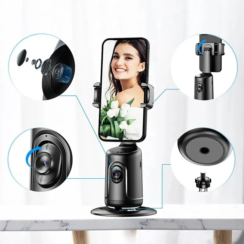 360° Otomatik Yüz Takipli Gimbal – Video, Vlog, Canlı Yayın ve Sabitleme için Akıllı Telefon Tutucu