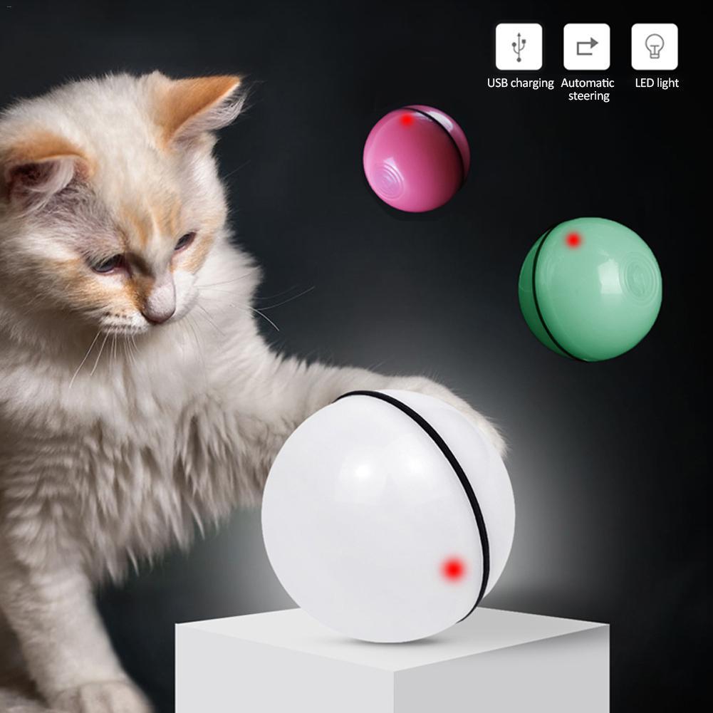 LED Lazer Elektronik Yuvarlanan Kedi Oyuncak Topu – Etkileşimli Evcil Hayvan Eğlencesi