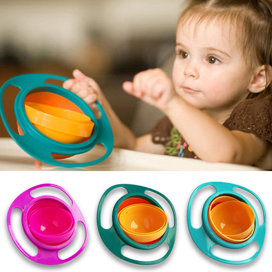 360° Rotating Spill-Proof Bowl - Universal Kids Snack and Food Dish